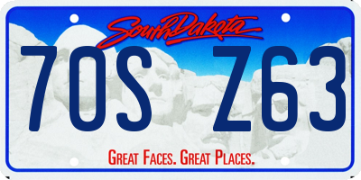 SD license plate 70SZ63