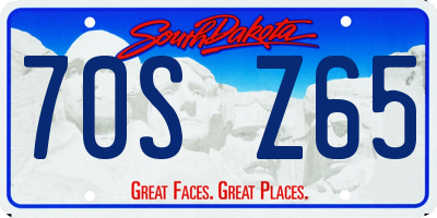 SD license plate 70SZ65