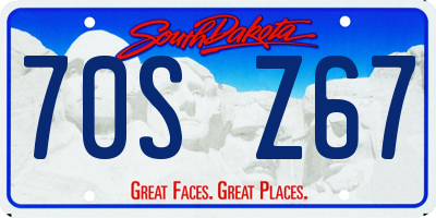 SD license plate 70SZ67