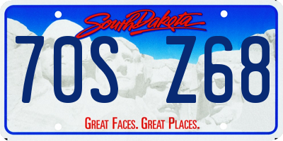 SD license plate 70SZ68