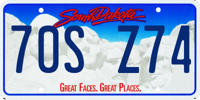 SD license plate 70SZ74