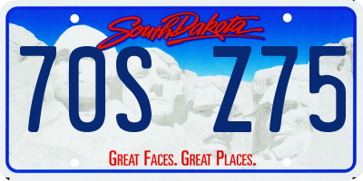 SD license plate 70SZ75