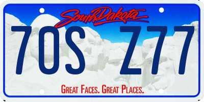 SD license plate 70SZ77