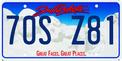 SD license plate 70SZ81