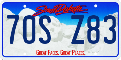 SD license plate 70SZ83