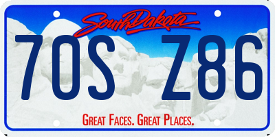 SD license plate 70SZ86