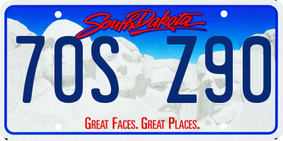 SD license plate 70SZ90