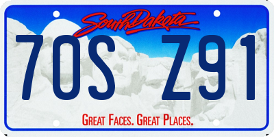 SD license plate 70SZ91