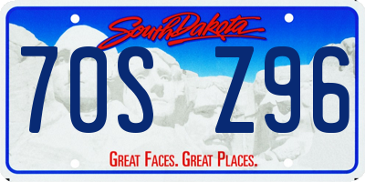 SD license plate 70SZ96