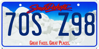 SD license plate 70SZ98