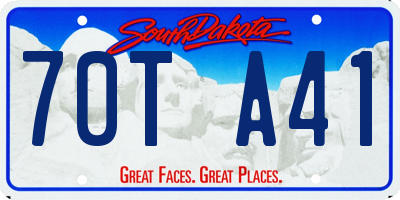 SD license plate 70TA41