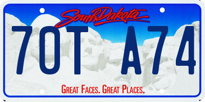 SD license plate 70TA74