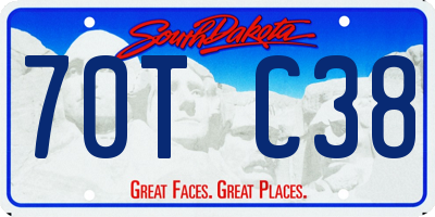 SD license plate 70TC38