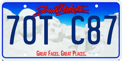 SD license plate 70TC87