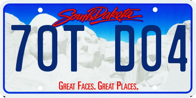 SD license plate 70TD04