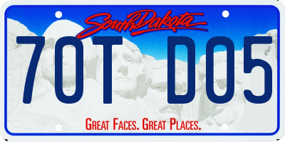 SD license plate 70TD05