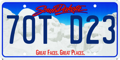 SD license plate 70TD23