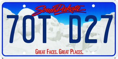 SD license plate 70TD27