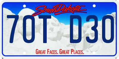 SD license plate 70TD30
