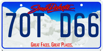 SD license plate 70TD66