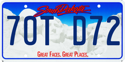 SD license plate 70TD72