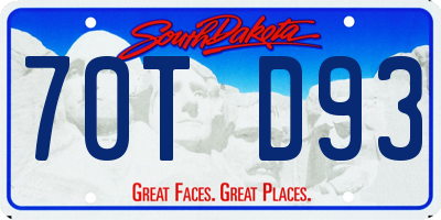 SD license plate 70TD93