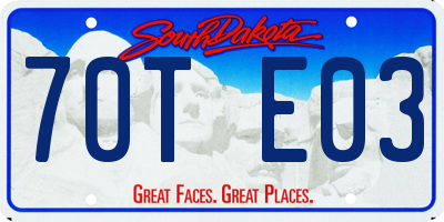 SD license plate 70TE03