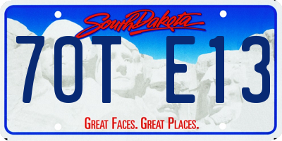 SD license plate 70TE13