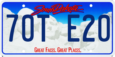 SD license plate 70TE20