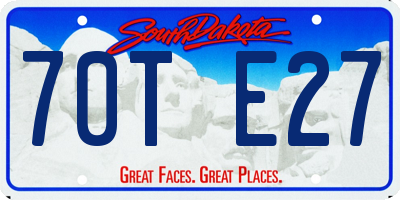 SD license plate 70TE27