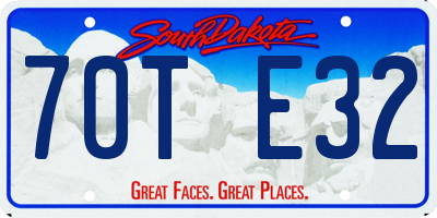 SD license plate 70TE32