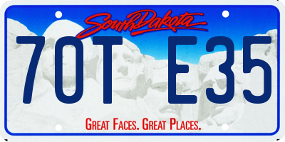 SD license plate 70TE35