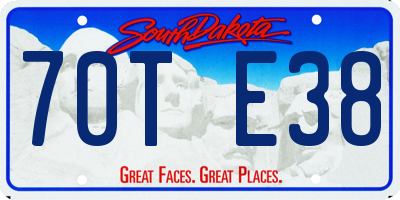 SD license plate 70TE38