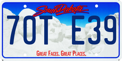 SD license plate 70TE39