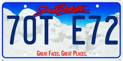 SD license plate 70TE72