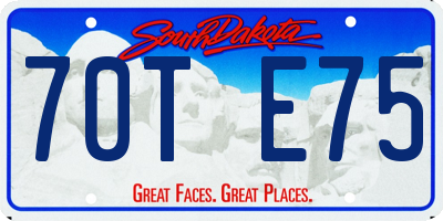 SD license plate 70TE75