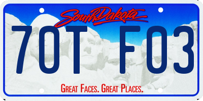 SD license plate 70TF03