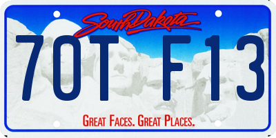 SD license plate 70TF13