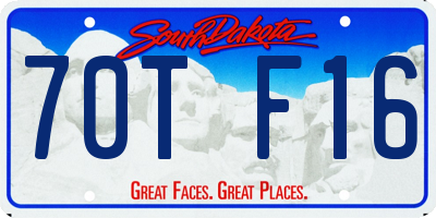 SD license plate 70TF16