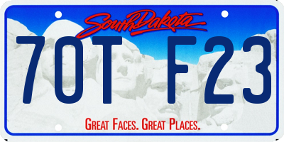 SD license plate 70TF23