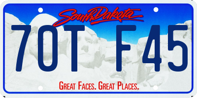 SD license plate 70TF45