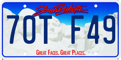 SD license plate 70TF49