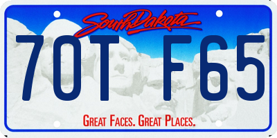 SD license plate 70TF65
