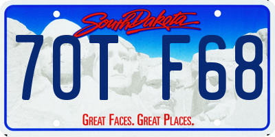 SD license plate 70TF68