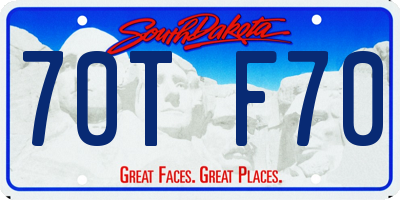 SD license plate 70TF70