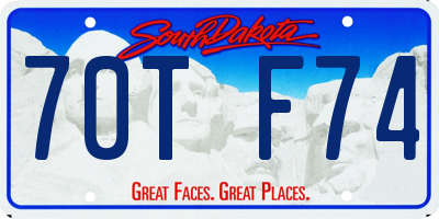 SD license plate 70TF74