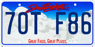 SD license plate 70TF86