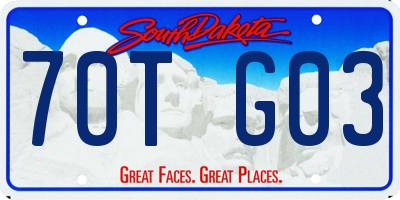 SD license plate 70TG03