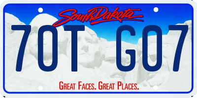 SD license plate 70TG07