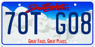 SD license plate 70TG08